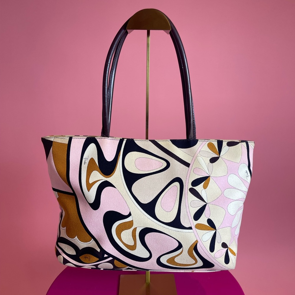 Authentic Emilio Pucci Abstract Multicolored Handbag
